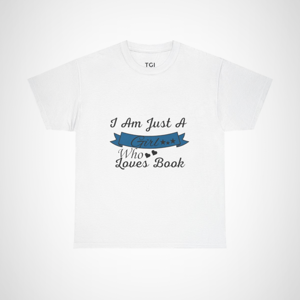 Chic 'Girl' banner t-shirt featuring blue script and star accents White colour