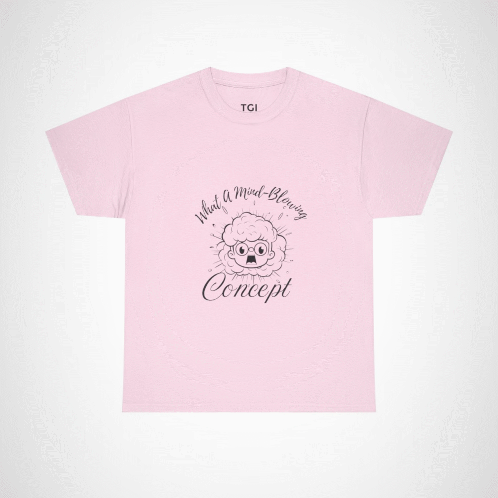Explosive Genius Graphic Tee featuring a quirky character and vibrant design Light Pink colour