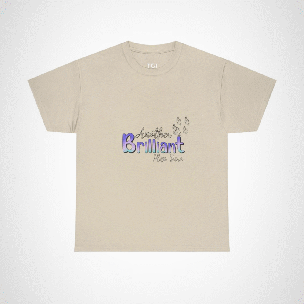 Brilliant Text T-Shirt with Shimmering Design Sand colour