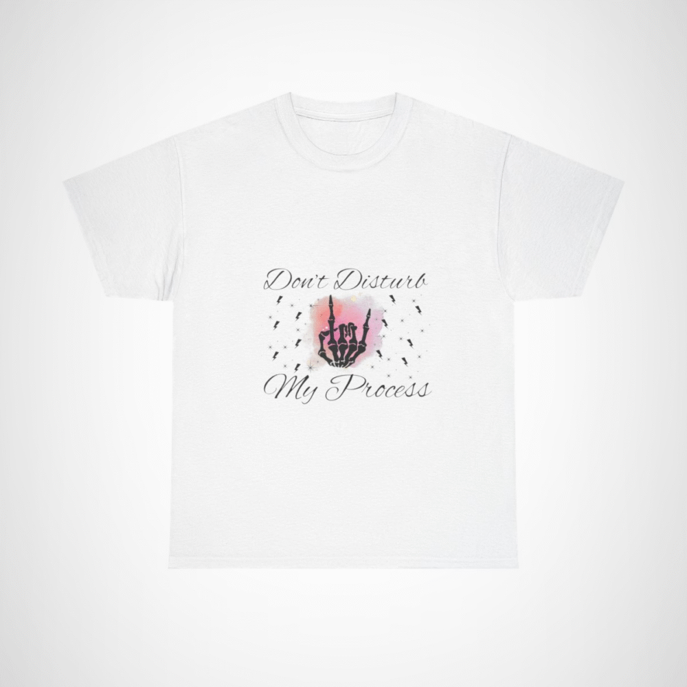 Radiant Skeleton Hand T-Shirt design on pastel background White colour