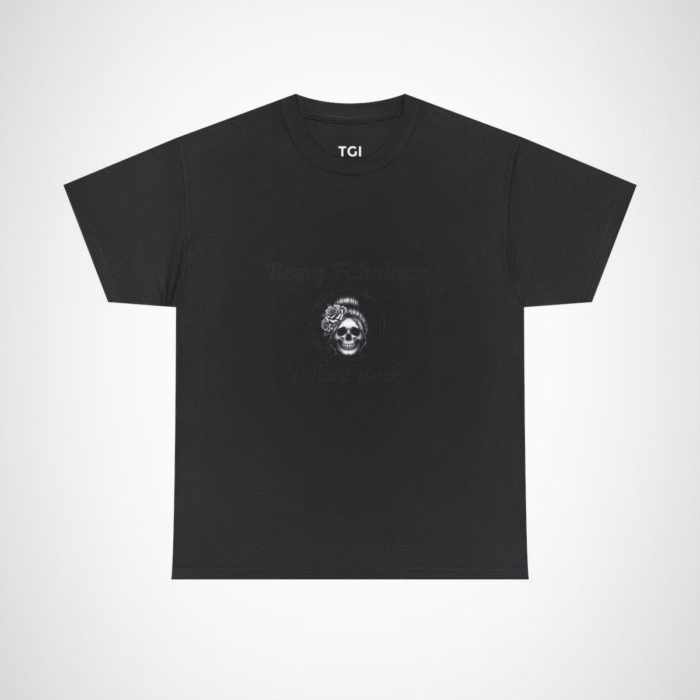 Gothic Skull and Roses Vintage T-Shirt with intricate design Black colour