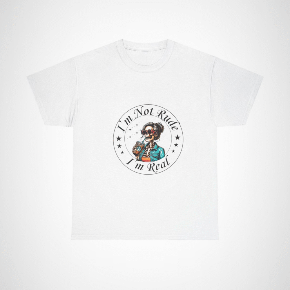 Chic skeleton t-shirt featuring skeleton with iced coffee White colour