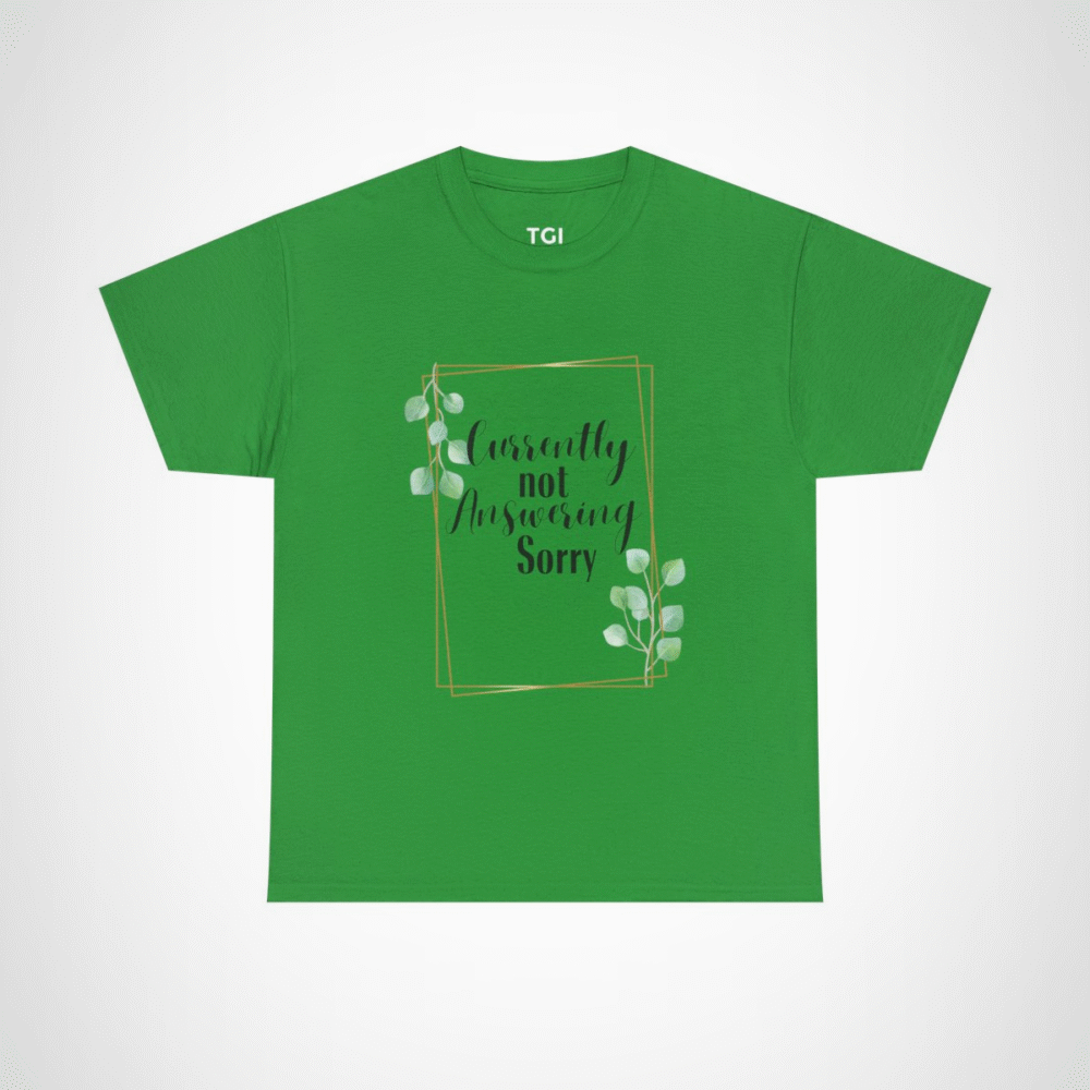 Elegant Leaf Frame T-Shirt designed for nature enthusiasts Irish Green colour