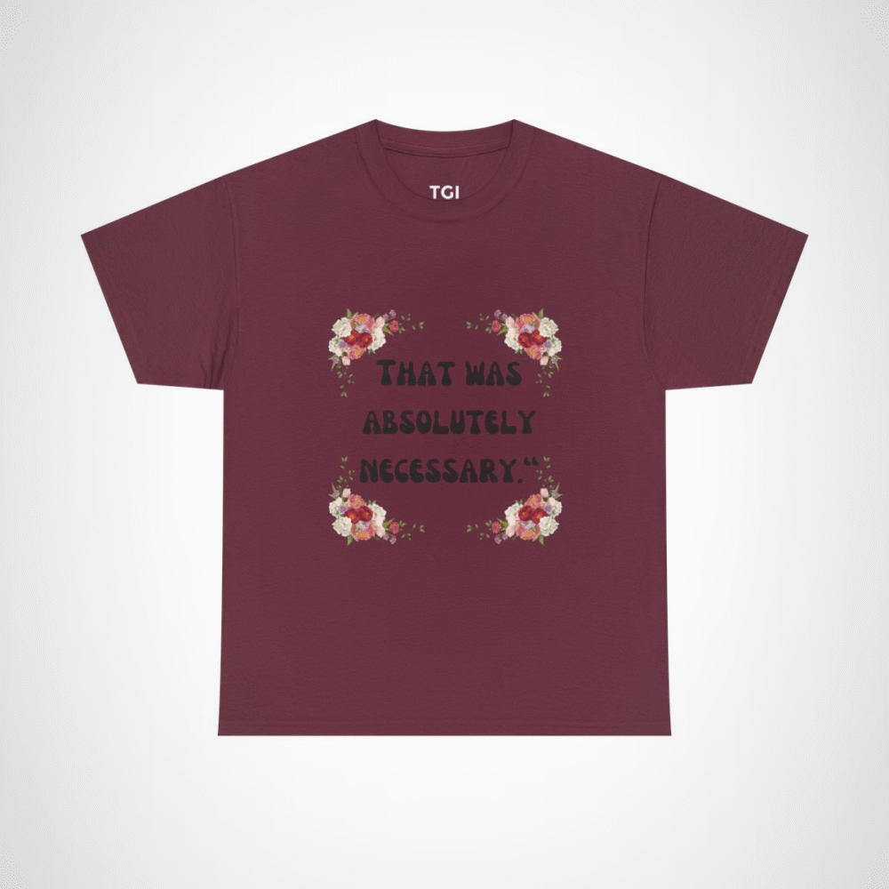 Floral Elegance T-Shirt showcasing vibrant blooms for spring fashion Maroon colour