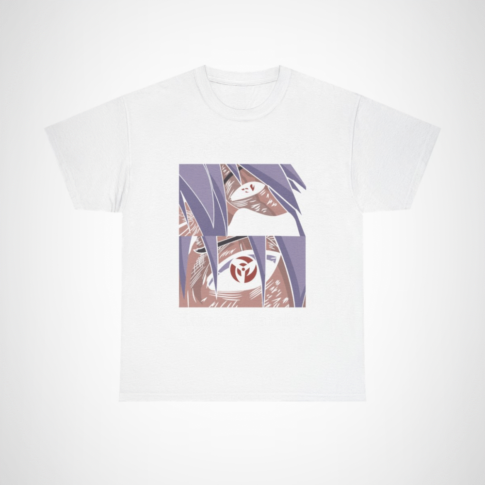 Kakashi Hatake graphic t-shirt featuring iconic character design White colour