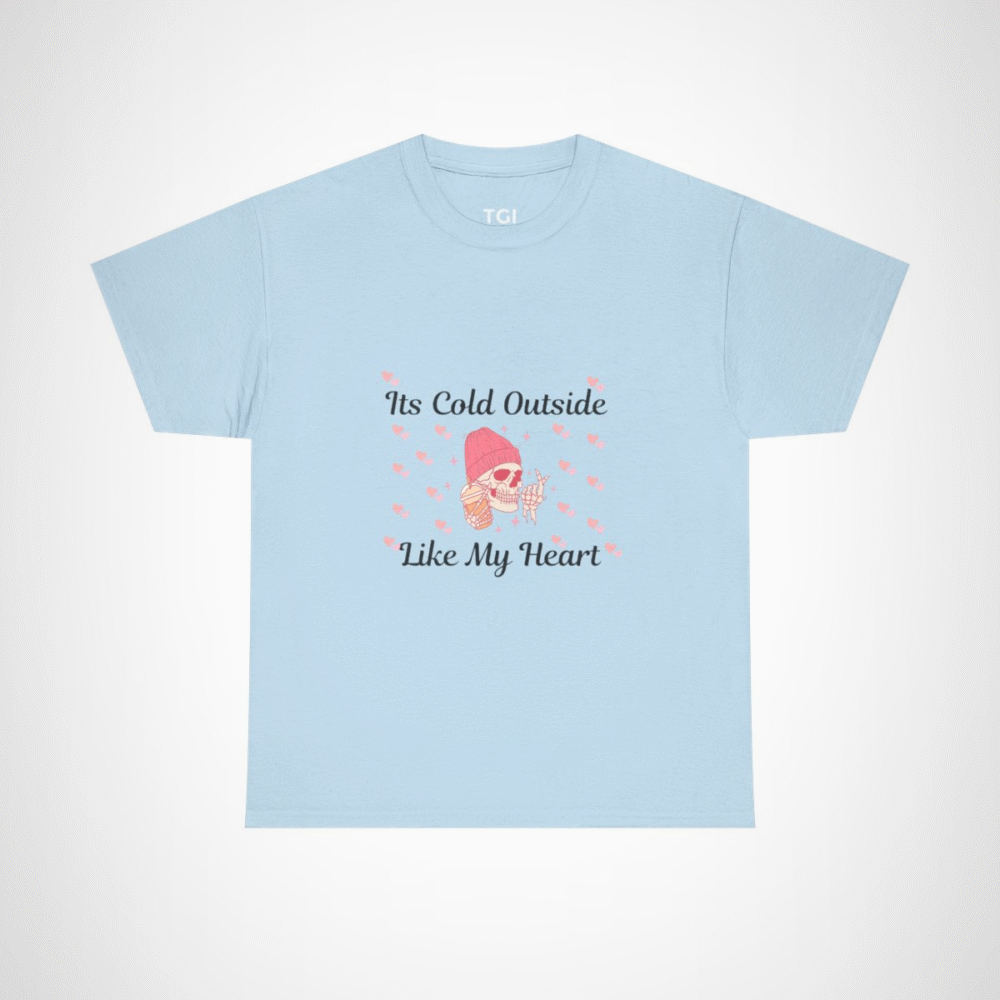 Edgy skull graphic tee with ice cream and beanie design Light Blue colour