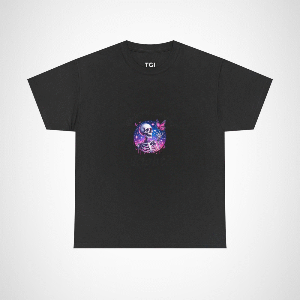 Cosmic Skeleton and Butterfly T-Shirt featuring unique art design Black colour