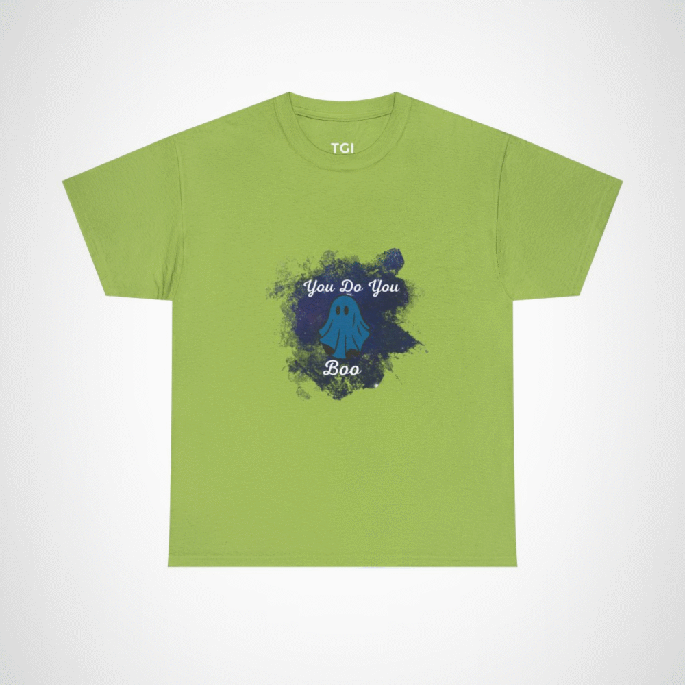 You Do You Boo ghost t-shirt with blue ghost design Kiwi colour