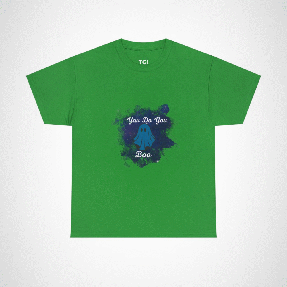 You Do You Boo ghost t-shirt with blue ghost design Irish Green colour
