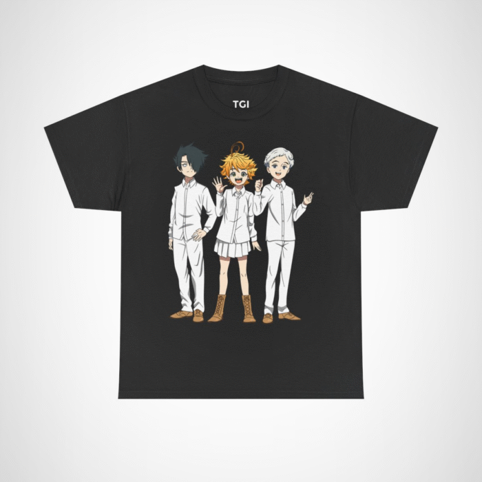 Cute Anime Trio T-Shirt designed for anime lovers Black colour