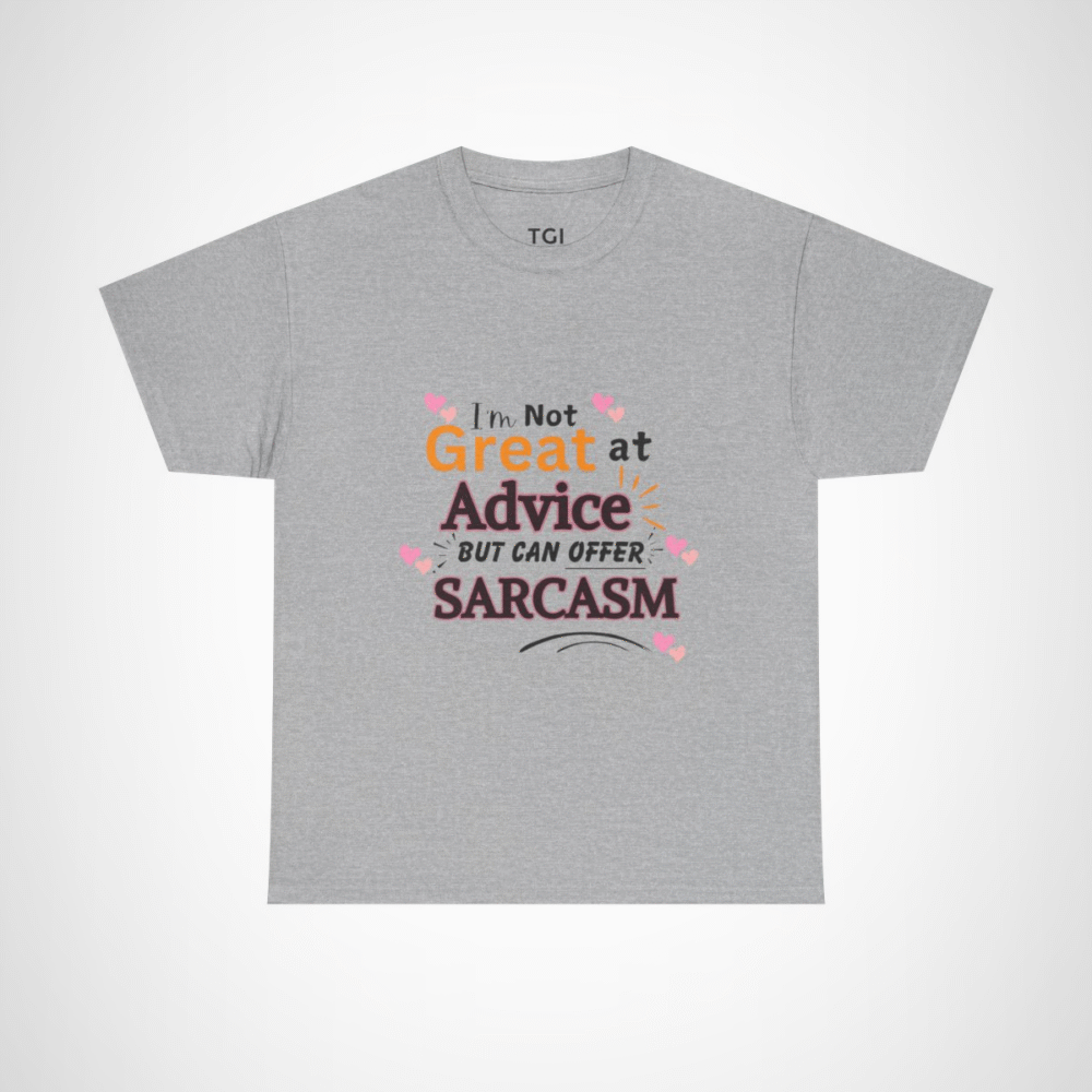 Witty Sarcasm T-Shirt showcasing vibrant design perfect for humour lovers Sport Grey colour