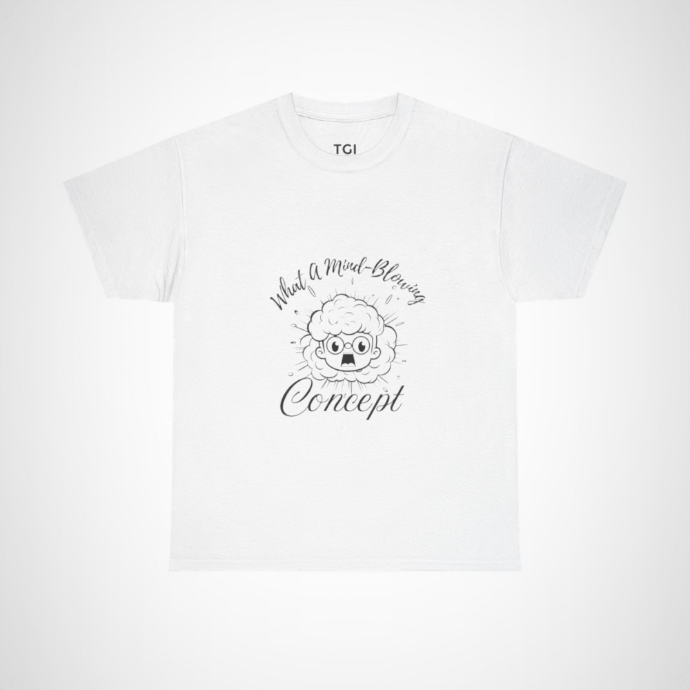 Explosive Genius Graphic Tee featuring a quirky character and vibrant design White colour