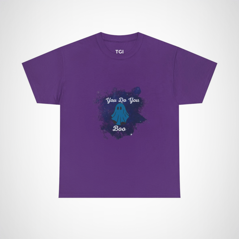 You Do You Boo ghost t-shirt with blue ghost design Purple colour