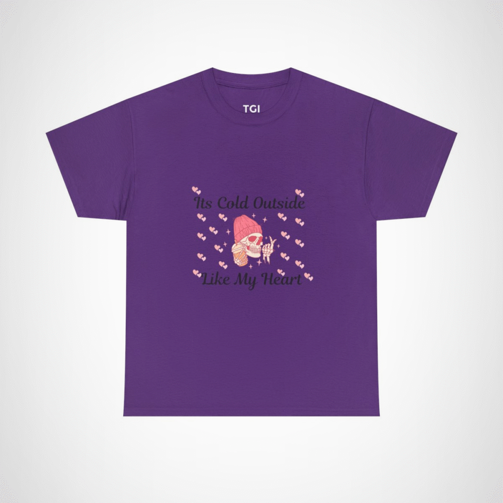 Edgy skull graphic tee with ice cream and beanie design Purple colour