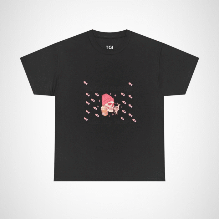 Edgy skull graphic tee with ice cream and beanie design Black colour