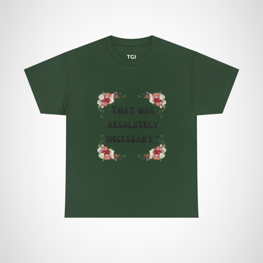 Floral Elegance T-Shirt showcasing vibrant blooms for spring fashion Forest Green colour