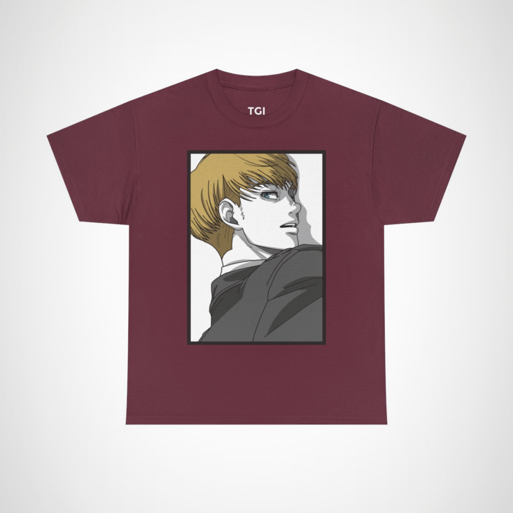 Anime Character T-Shirt - Stylish Design for Anime Fans Maroon colour