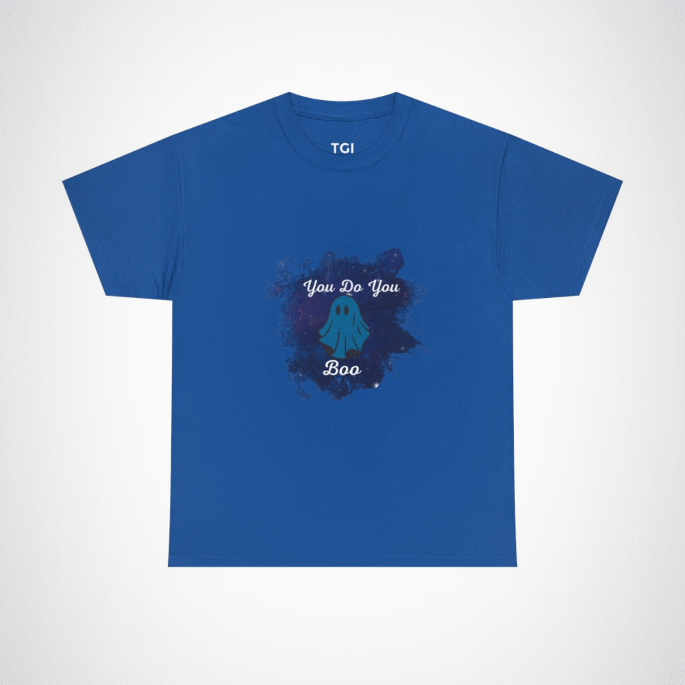 You Do You Boo ghost t-shirt with blue ghost design Royal colour