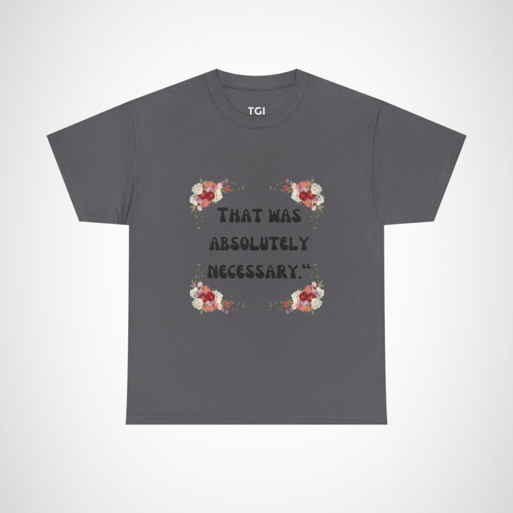 Floral Elegance T-Shirt showcasing vibrant blooms for spring fashion Charcoal colour