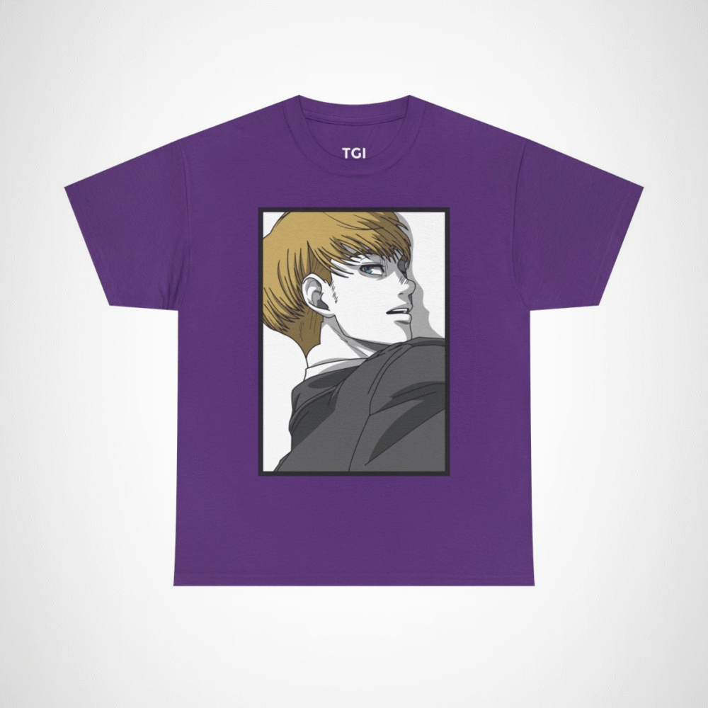 Anime Character T-Shirt - Stylish Design for Anime Fans Purple colour