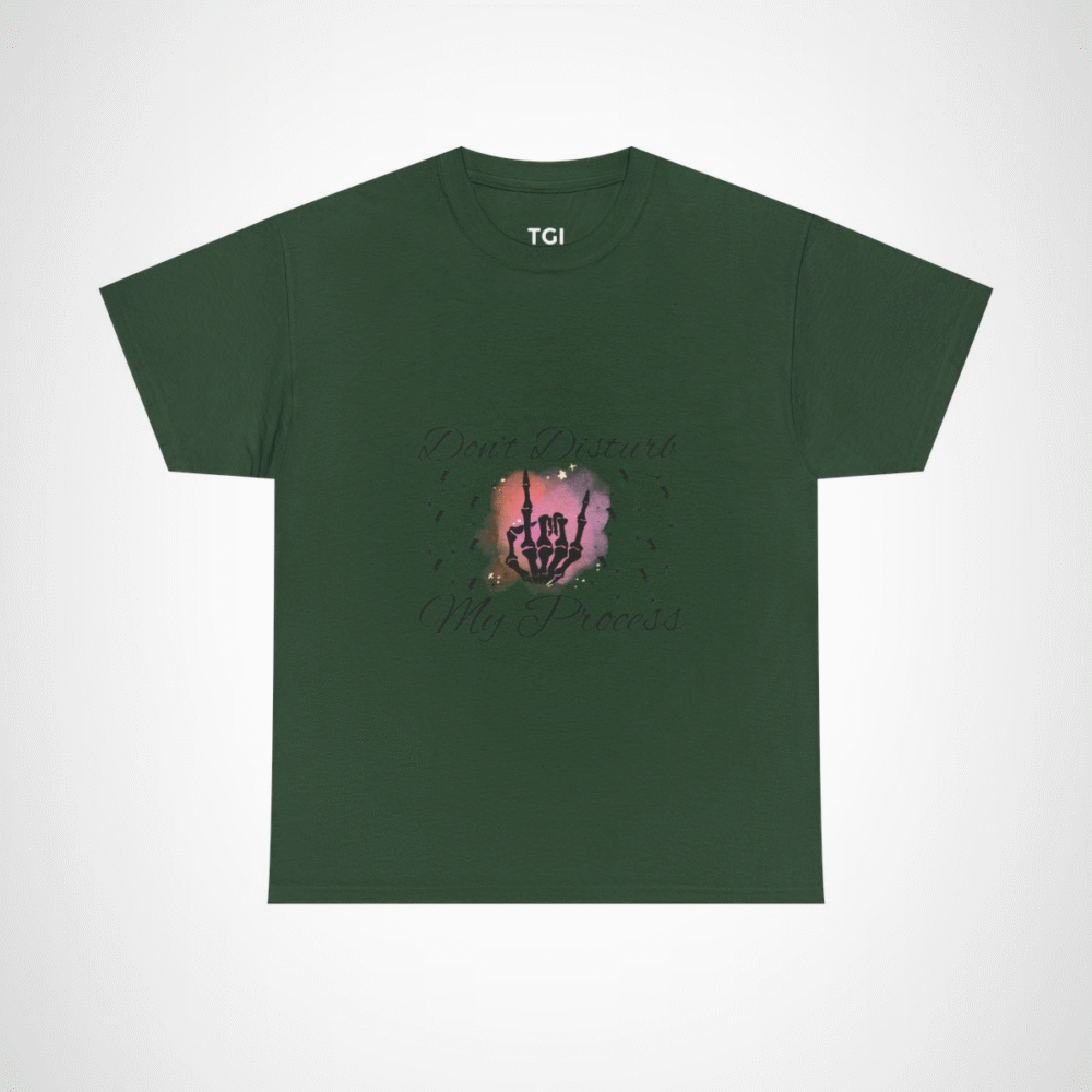 Radiant Skeleton Hand T-Shirt design on pastel background Forest Green colour