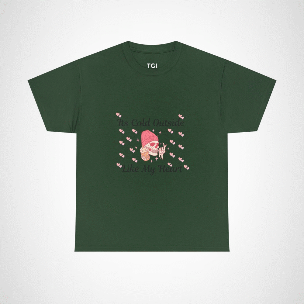 Edgy skull graphic tee with ice cream and beanie design Forest Green colour