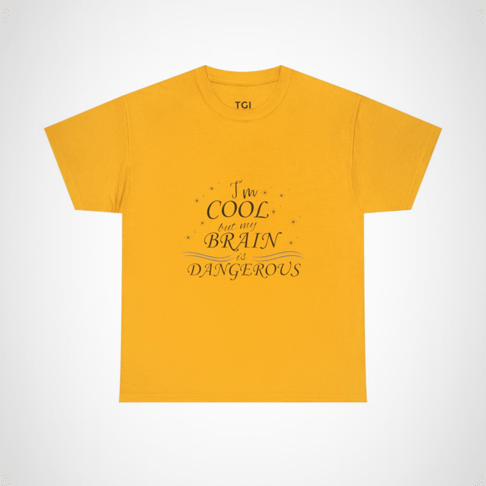 Catch Waves, Not Feelings surfing t-shirt for ocean lovers Gold colour