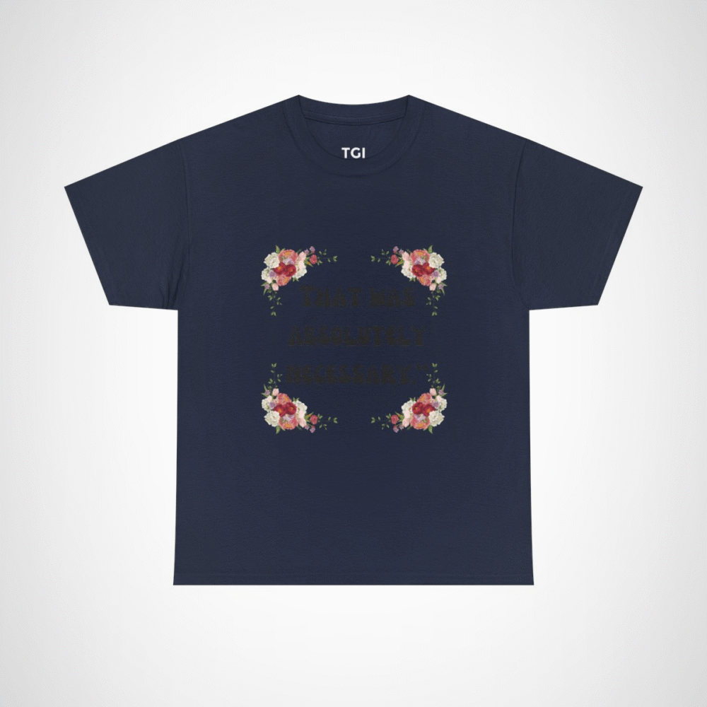 Floral Elegance T-Shirt showcasing vibrant blooms for spring fashion Navy colour