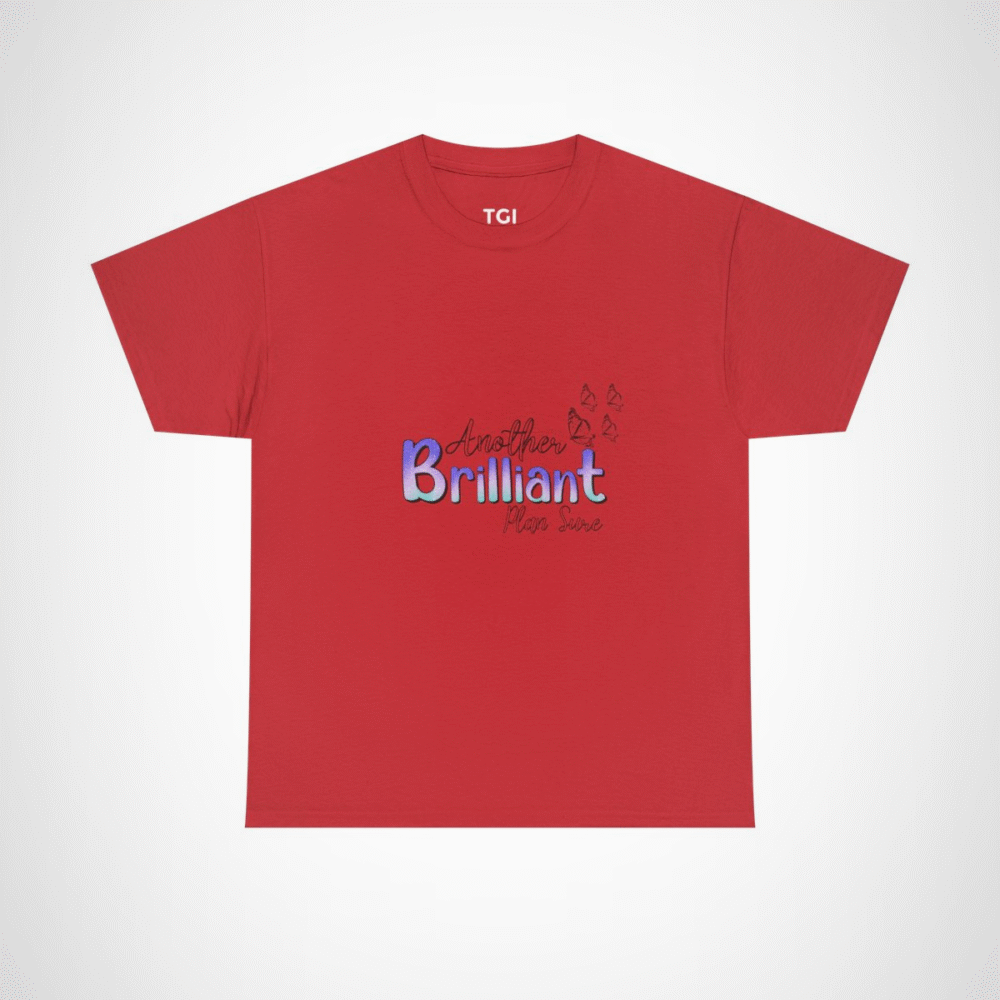 Brilliant Text T-Shirt with Shimmering Design Red colour