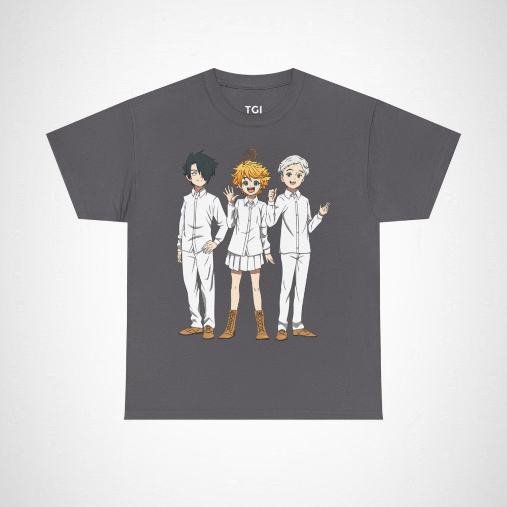 Cute Anime Trio T-Shirt designed for anime lovers Charcoal colour