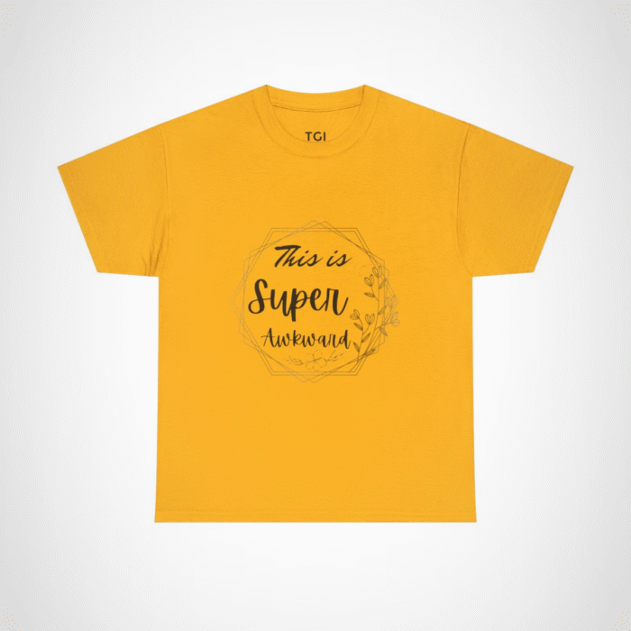 Floral frame design T-Shirt for nature enthusiasts Gold colour