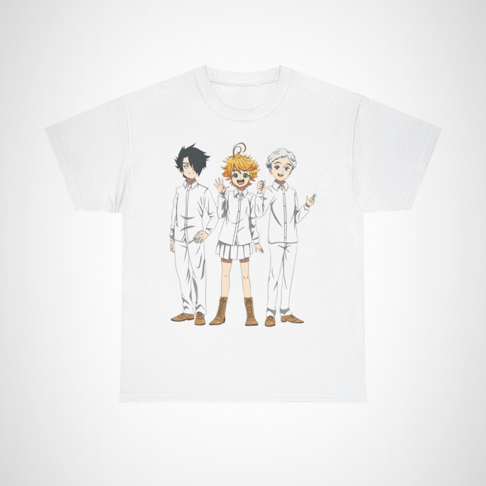 Cute Anime Trio T-Shirt designed for anime lovers White colour