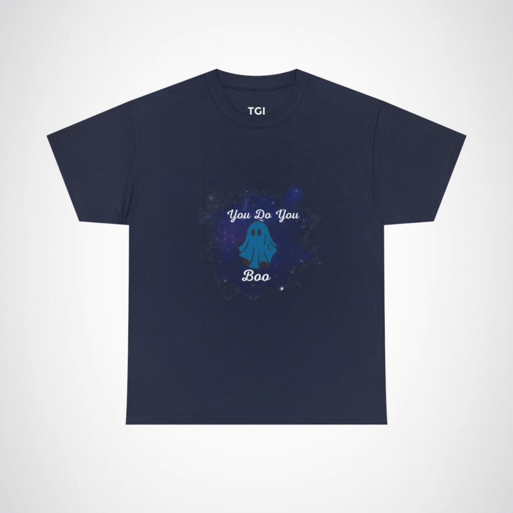 You Do You Boo ghost t-shirt with blue ghost design Navy colour