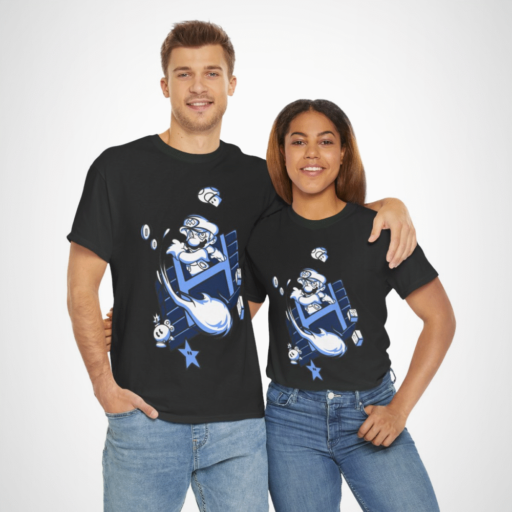 Retro Gamer Mario T-Shirt with vibrant design and gaming elements
