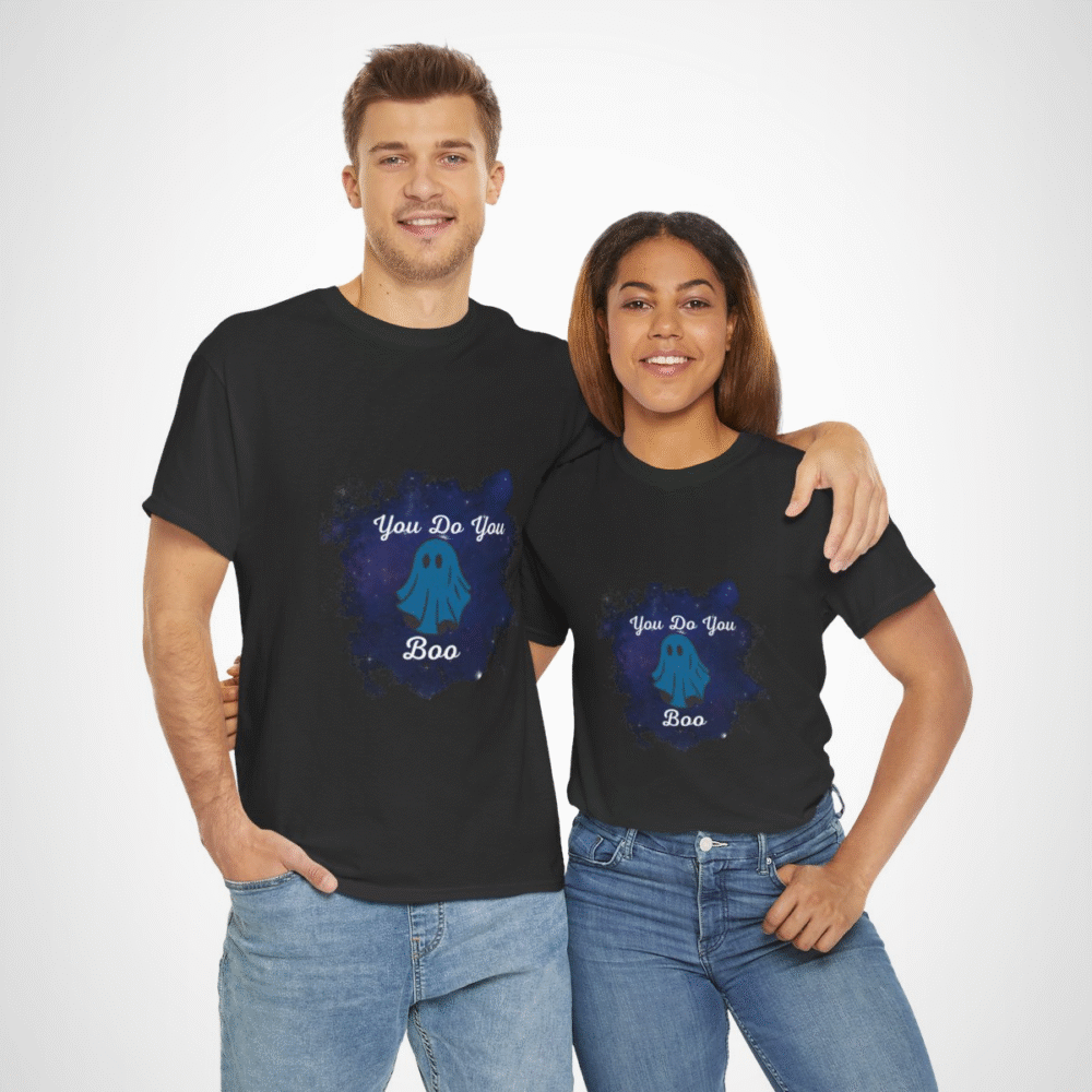 You Do You Boo ghost t-shirt with blue ghost design