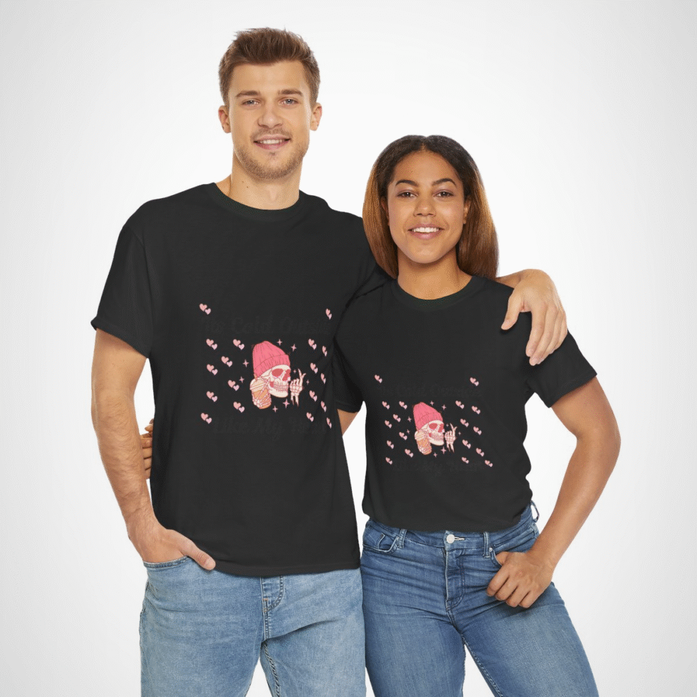 Edgy skull graphic tee with ice cream and beanie design