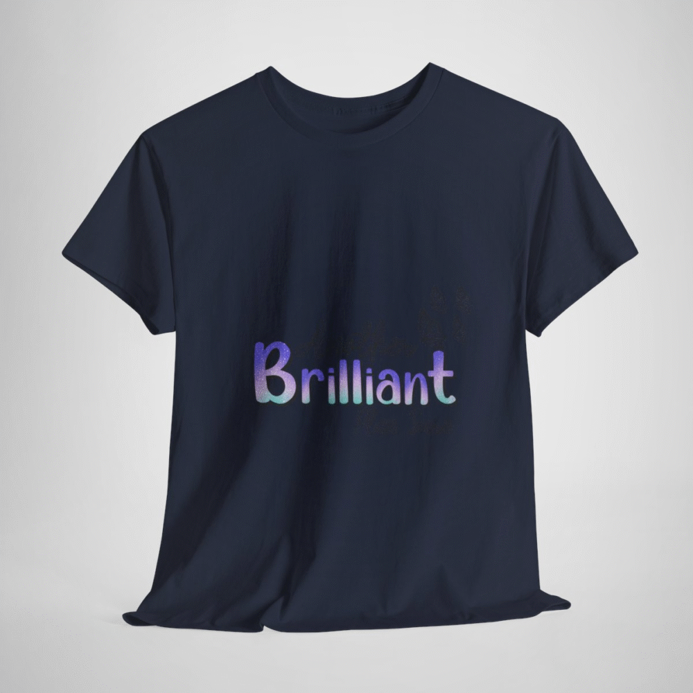 Brilliant Text T-Shirt with Shimmering Design