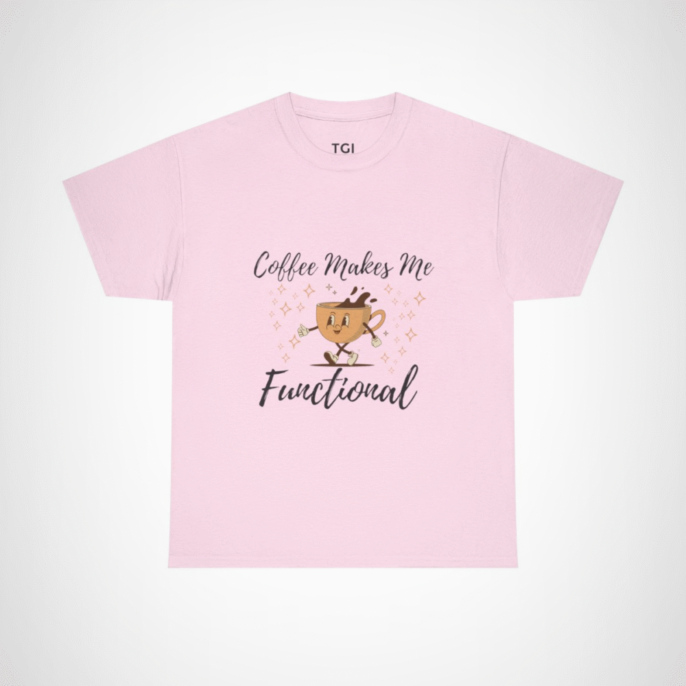 Cute running coffee cup t-shirt for coffee lovers Light Pink colour