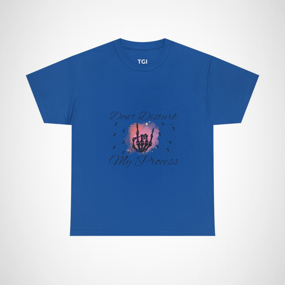 Radiant Skeleton Hand T-Shirt design on pastel background Royal colour