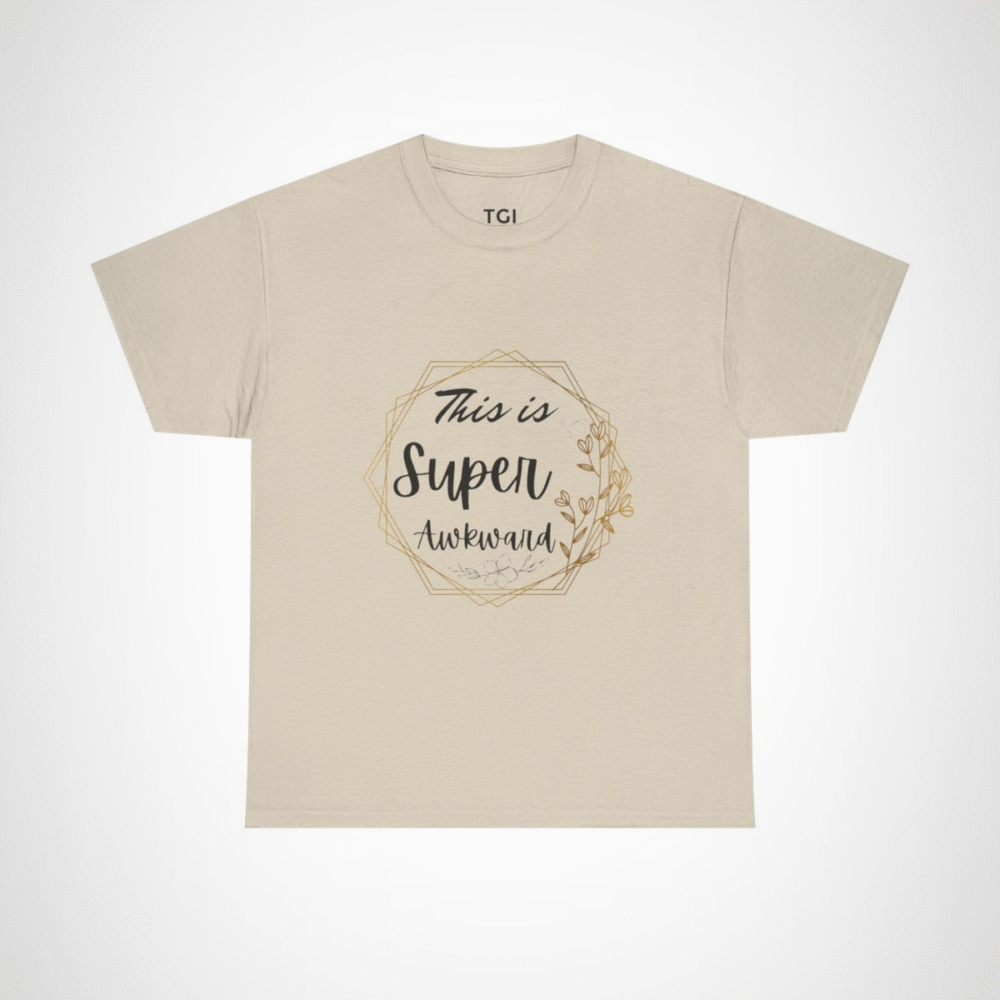 Floral frame design T-Shirt for nature enthusiasts Sand colour