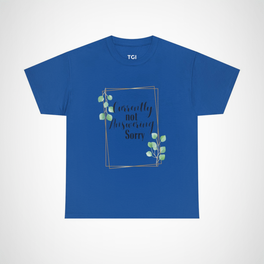Elegant Leaf Frame T-Shirt designed for nature enthusiasts Royal colour