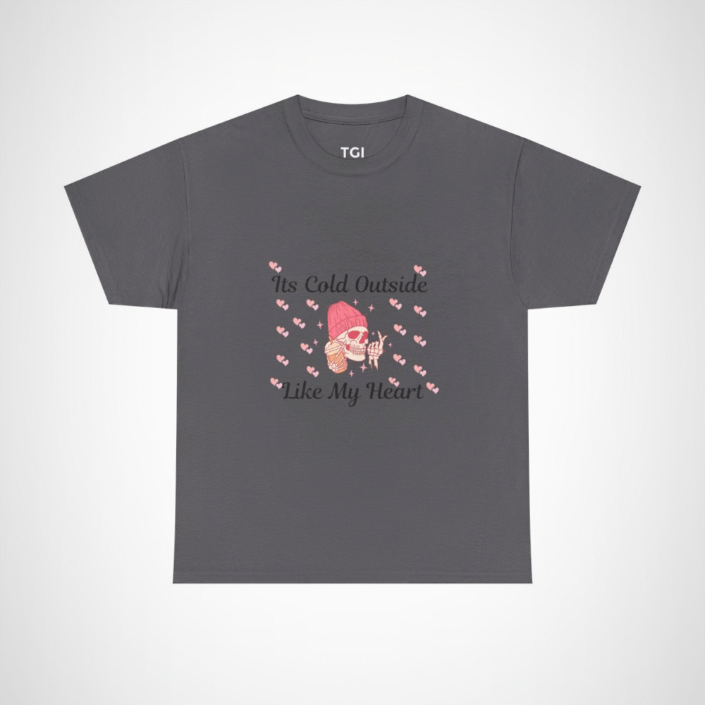 Edgy skull graphic tee with ice cream and beanie design Charcoal colour